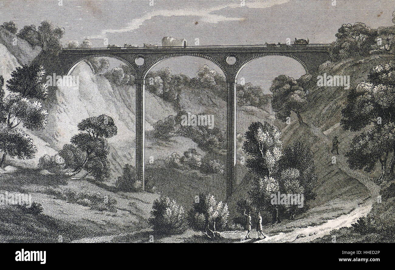 Il ponte fa pipì sulla strada tra Berwick e Edimburgo. l8l5 Foto Stock