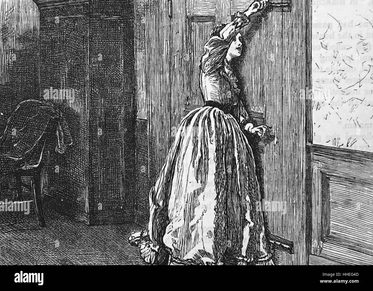 Vignette raffiguranti la bullonatura di una porta. Datata del XIX secolo Foto Stock