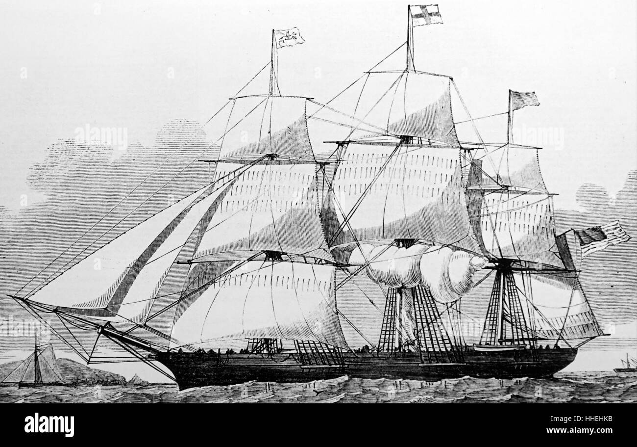 Ritratto di clipper ship "gara" costruito sul Fiume Merrymack al costo di £25.000. Datata del XIX secolo Foto Stock