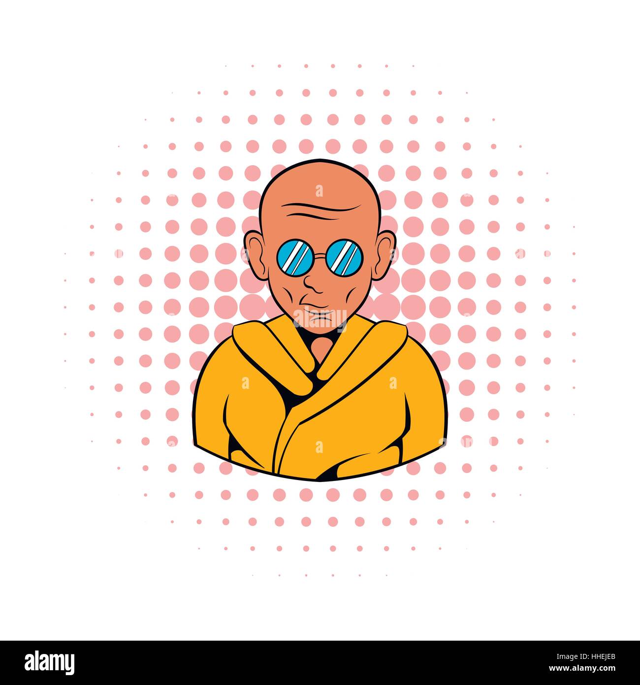 Il monaco indiano in occhiali da sole icona, Stile fumetto Illustrazione Vettoriale