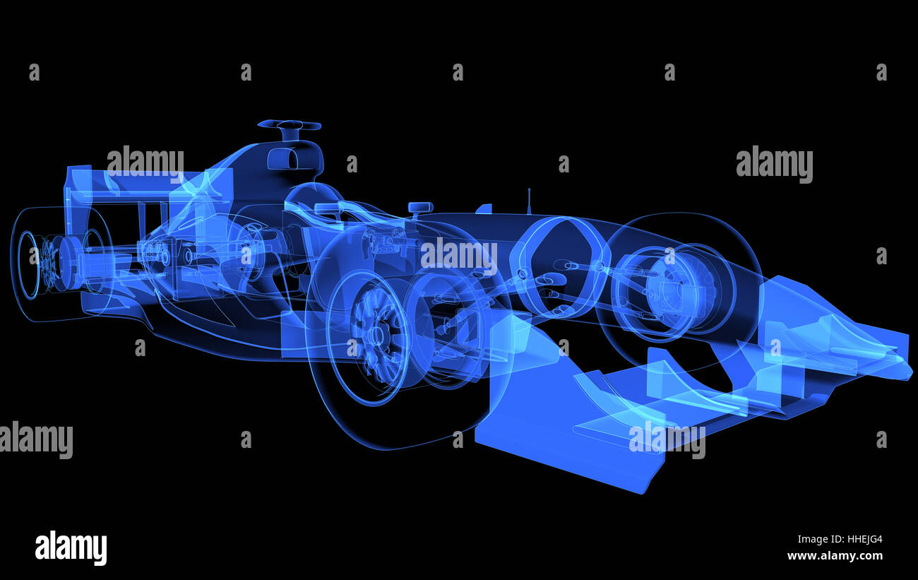 3D Rendering di xray auto sportive. 3D illustrazione Foto Stock