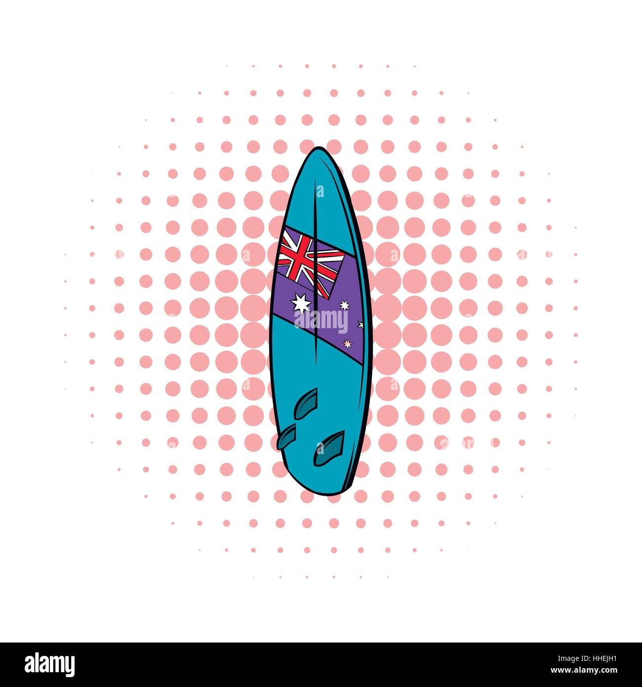 Icona di tavole da surf in stile fumetto Illustrazione Vettoriale