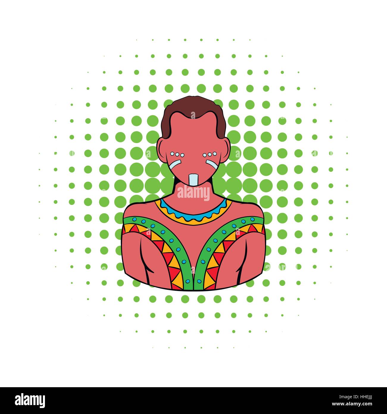 Aborigeno australiano icona, Stile fumetto Illustrazione Vettoriale