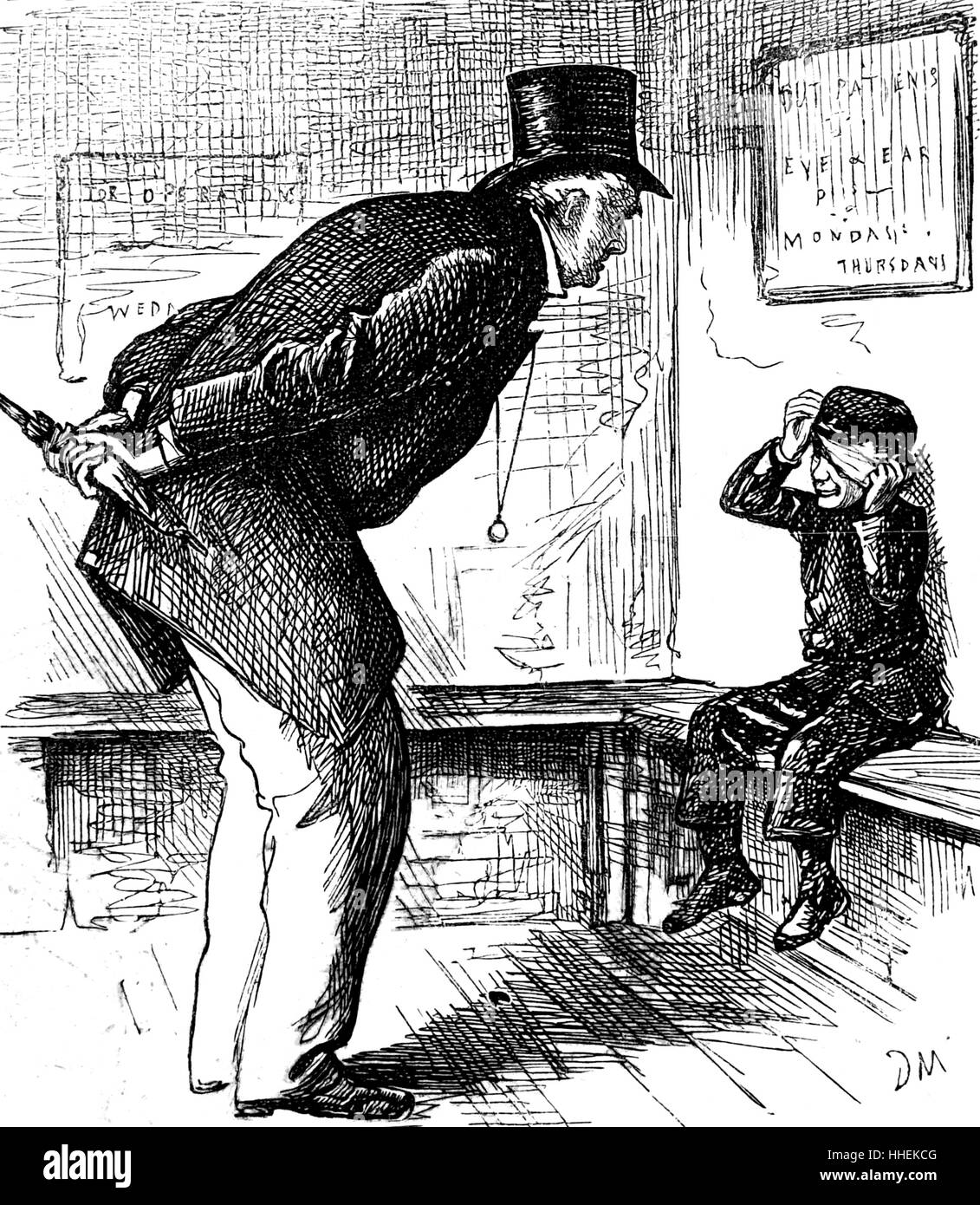Illustrazione intitolato 'bambini percosse' da George du Maurier (1834-1896) un fumettista franco-britannica e l'autore. Datata del XIX secolo Foto Stock