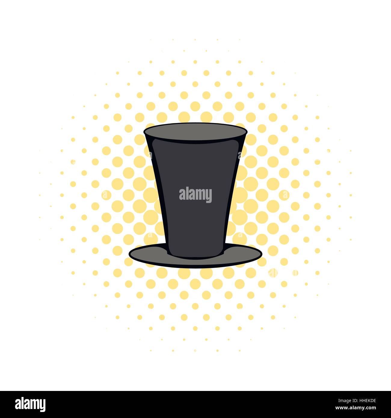 Maschio nero icona cilindro, Stile fumetto Illustrazione Vettoriale