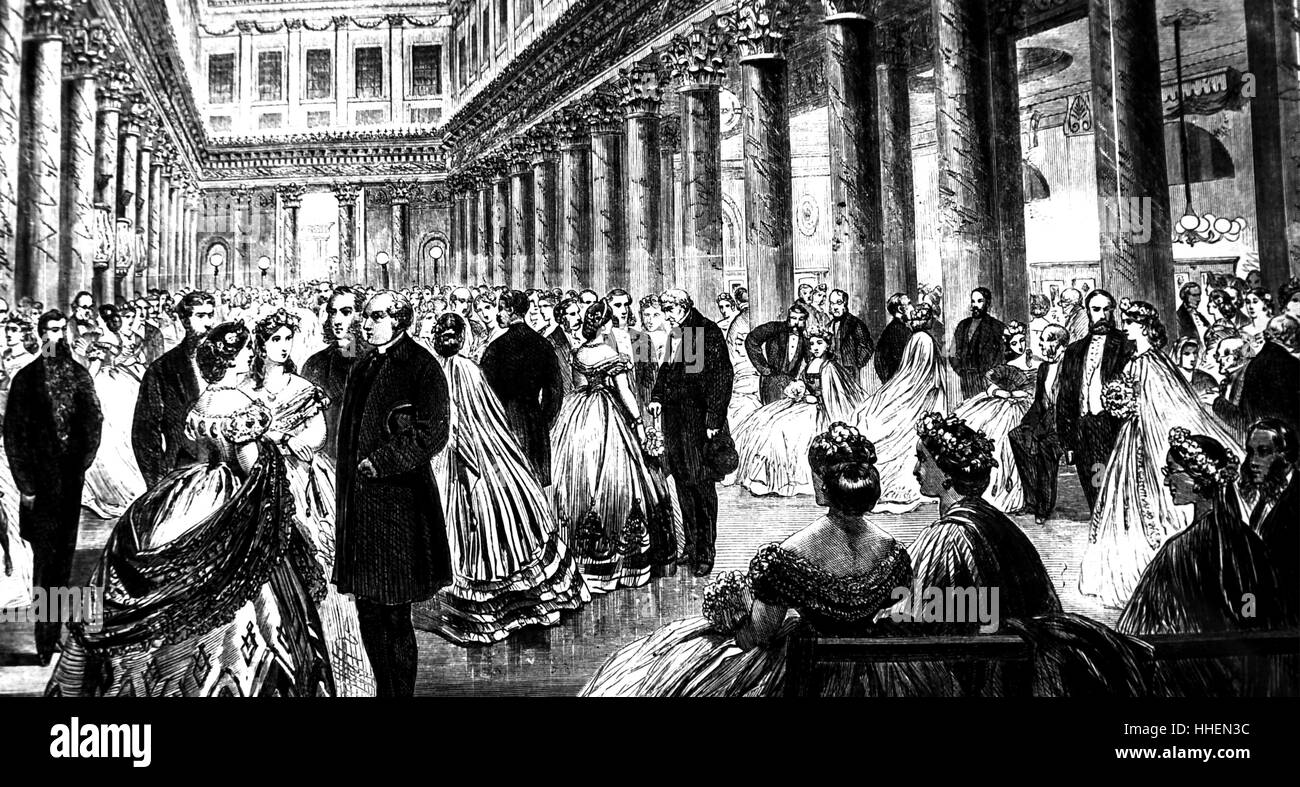 Illustrazione raffigurante il Social Science Congress a York. Datata del XIX secolo Foto Stock