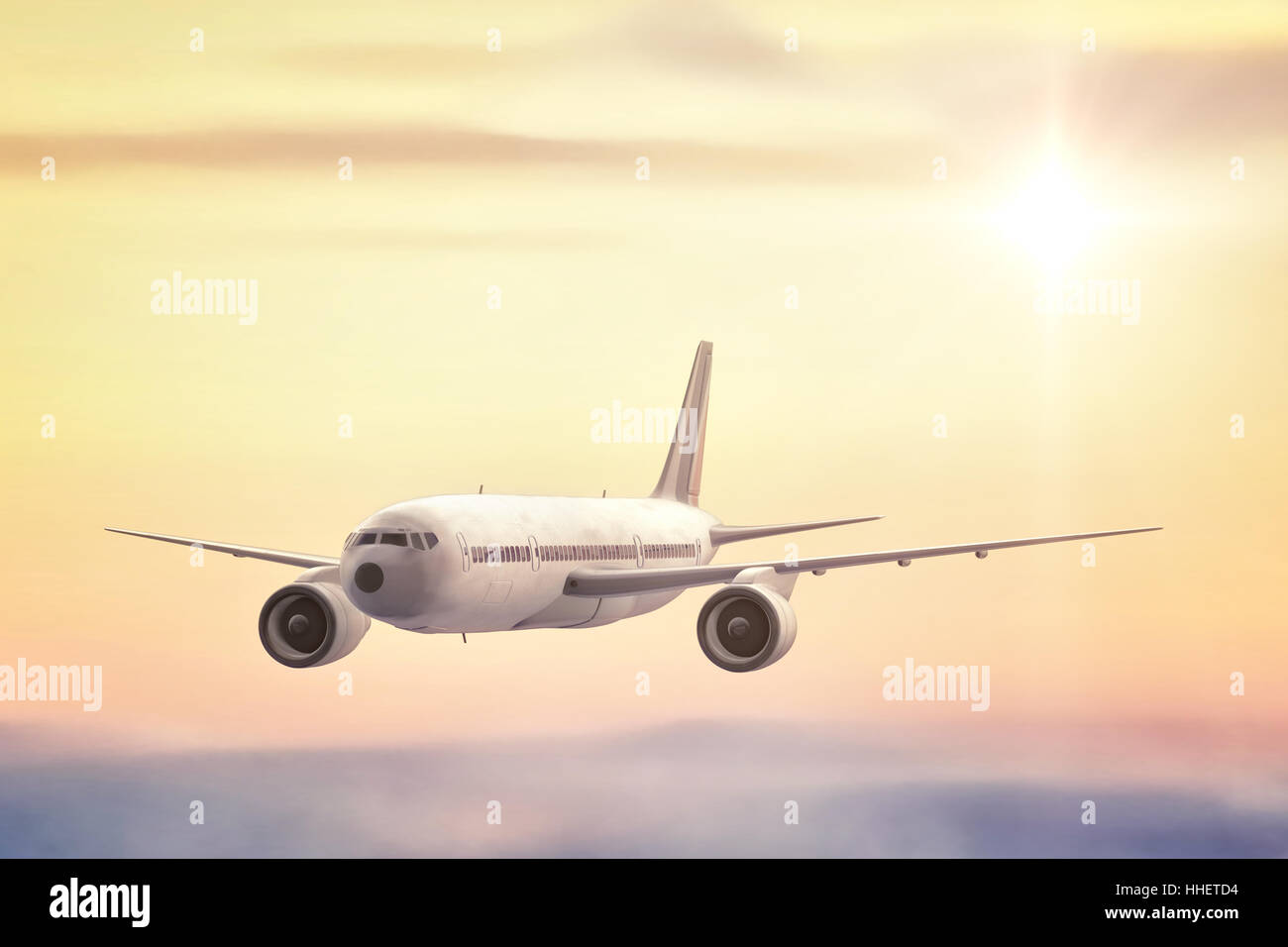 Viaggiare, traffico, trasporto, tramonto, Jet, viaggi, grande, grande, enorme, Foto Stock
