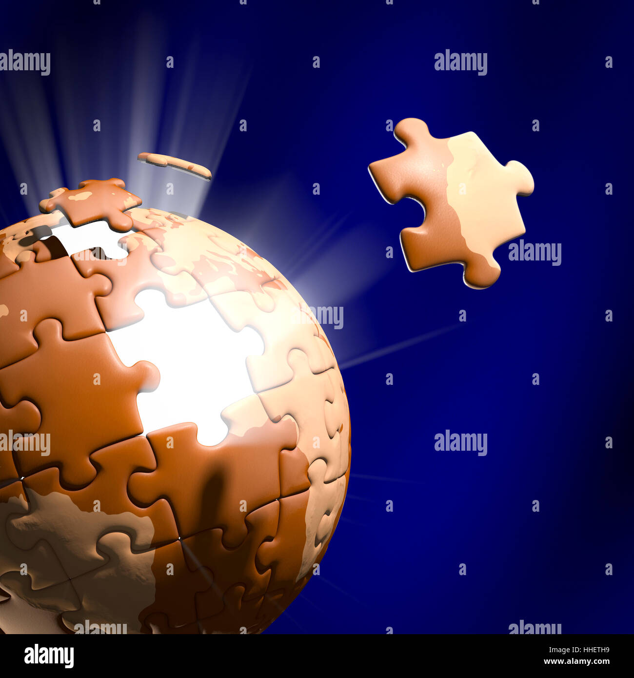 Globe, il pianeta terra, mondo, jigsaw, puzzle jigsaw puzzle, mappa, Atlas, mappa di Foto Stock