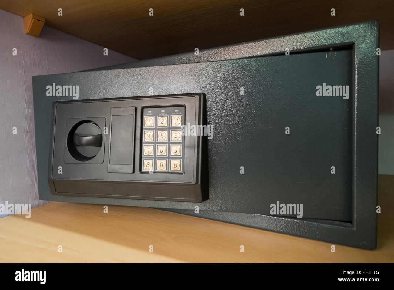 Cassetta di sicurezza personale in camera di albergo Foto Stock