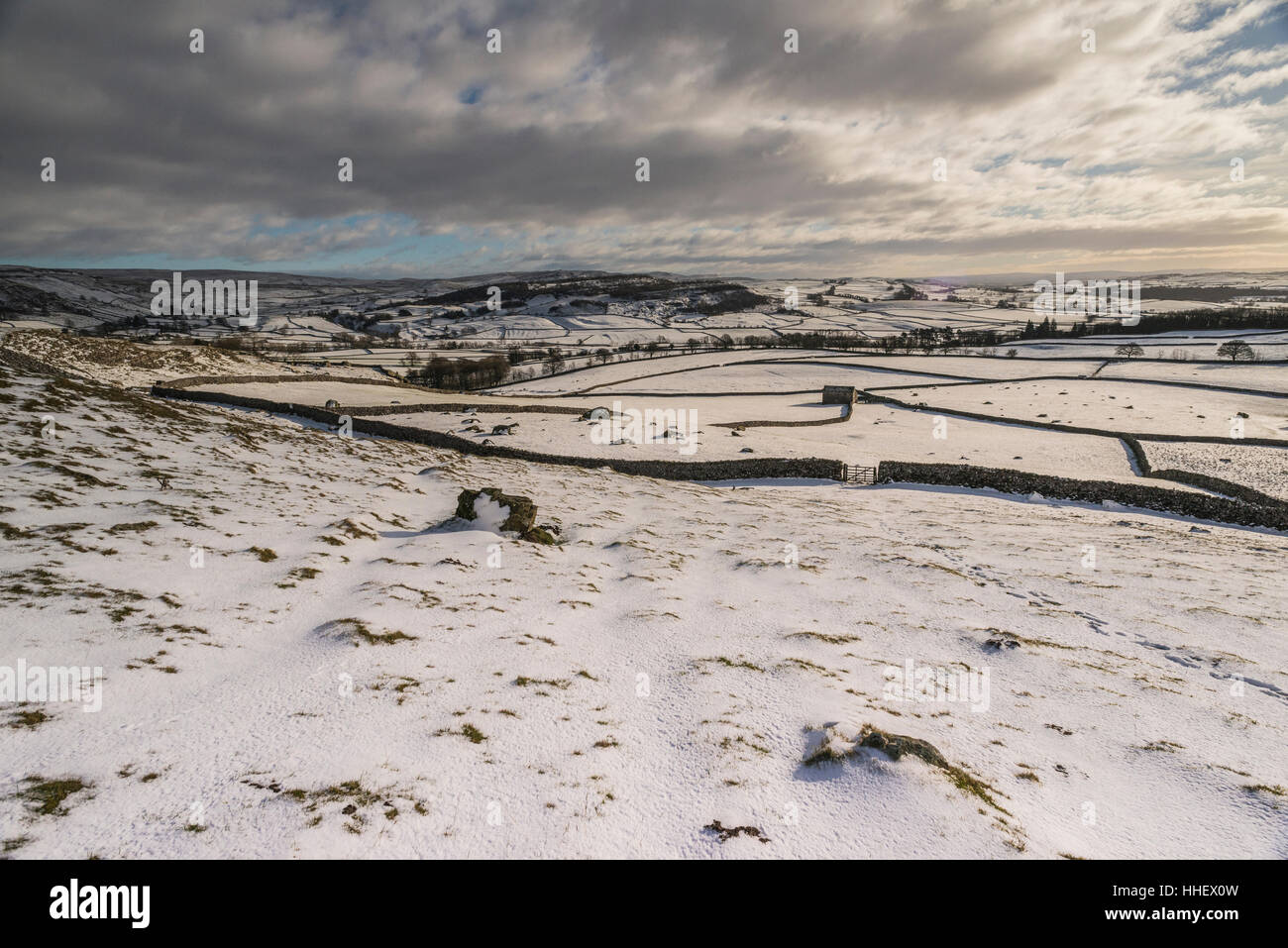 Crummack Dale a Robin cicatrice Proctor in inverno Foto Stock
