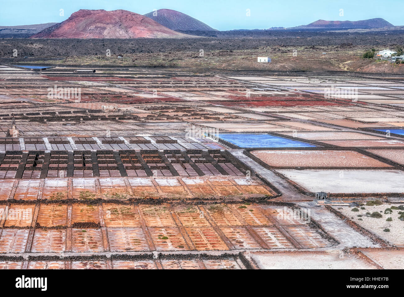 Salina de Janubio, Yaiza, Lanzarote, Isole Canarie, Spagna Foto Stock