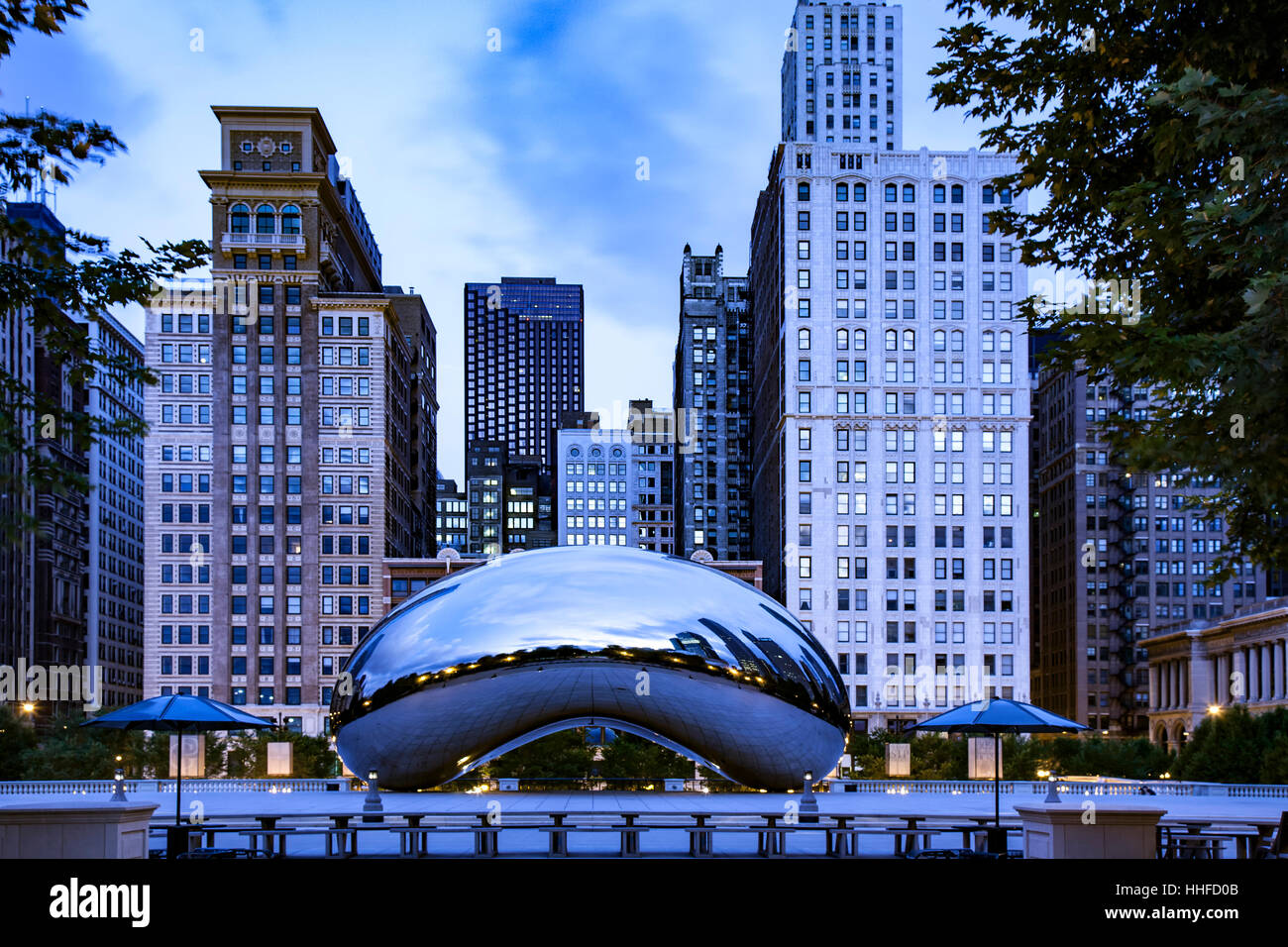 Il Cloud di Anish Kapoor), Aka il fagiolo, il Millennium Park, Chicago, Illinois USA Foto Stock