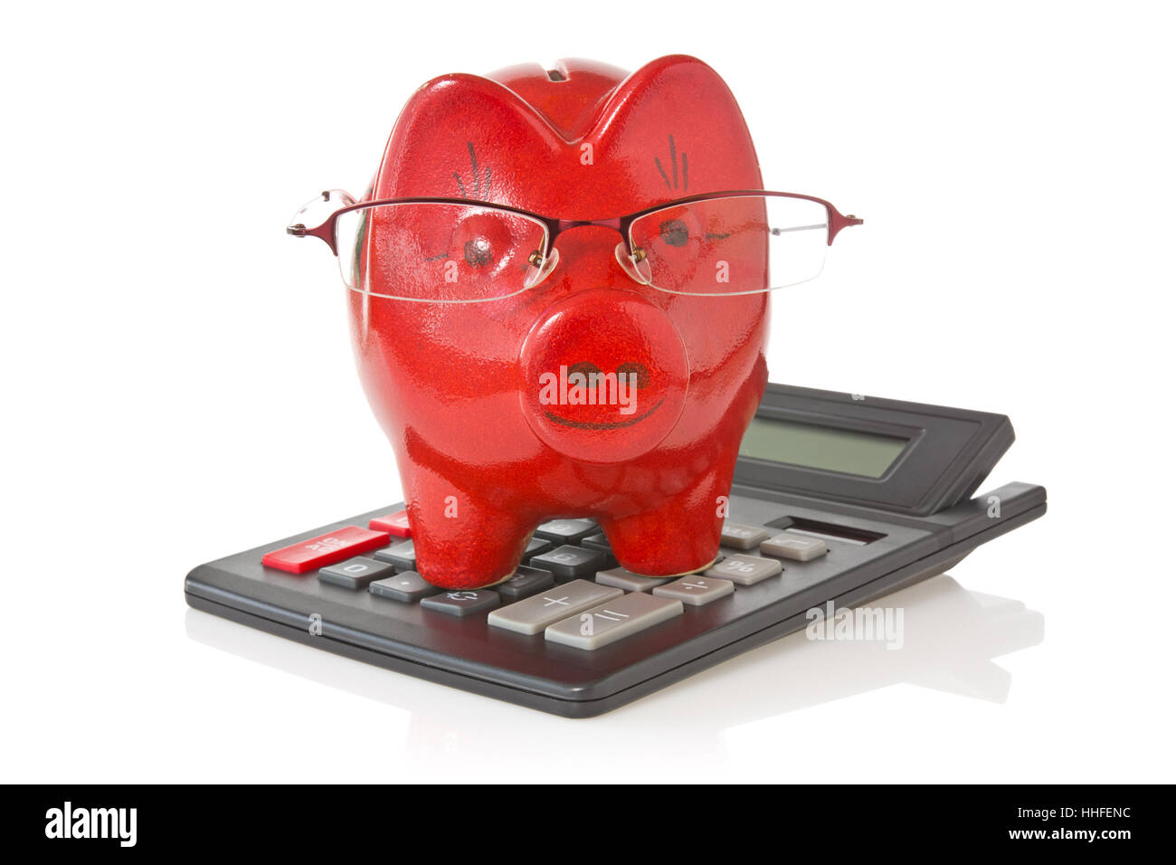 Calcolatrice, rapporti aziendali, trattare, transazione aziendale, business, business, Foto Stock