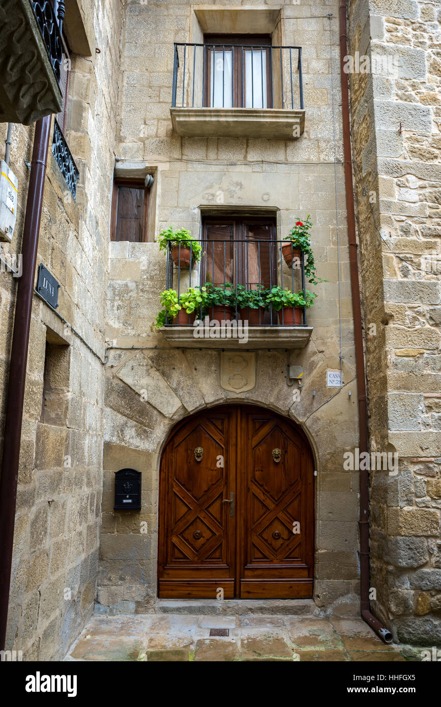 Architettura tradizionale in Sos del Rey Catolico. Foto Stock