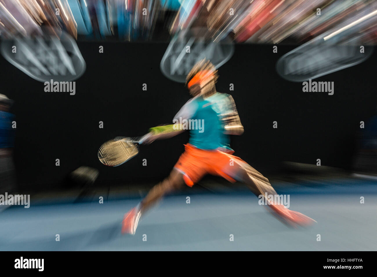 Alexander Zverev della Germania durante il 2017 Open di Australia a Melbourne Park, Australia. Credito: Frank Molter/Alamy Foto Stock