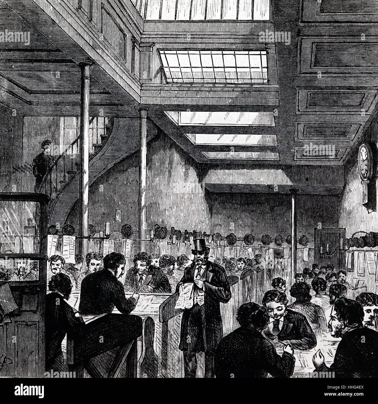 Clearing House presso la banca di Inghilterra, Londra 1881 Foto Stock