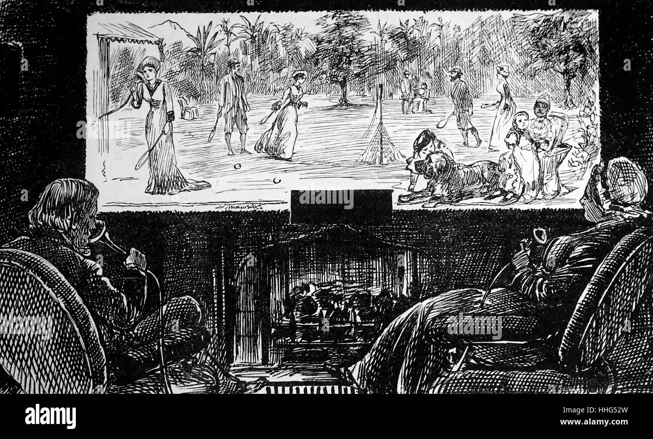 George du Maurier la visione della applicazione di Edison, telephonoscope. Londra, 9 dicembre 1878. Foto Stock