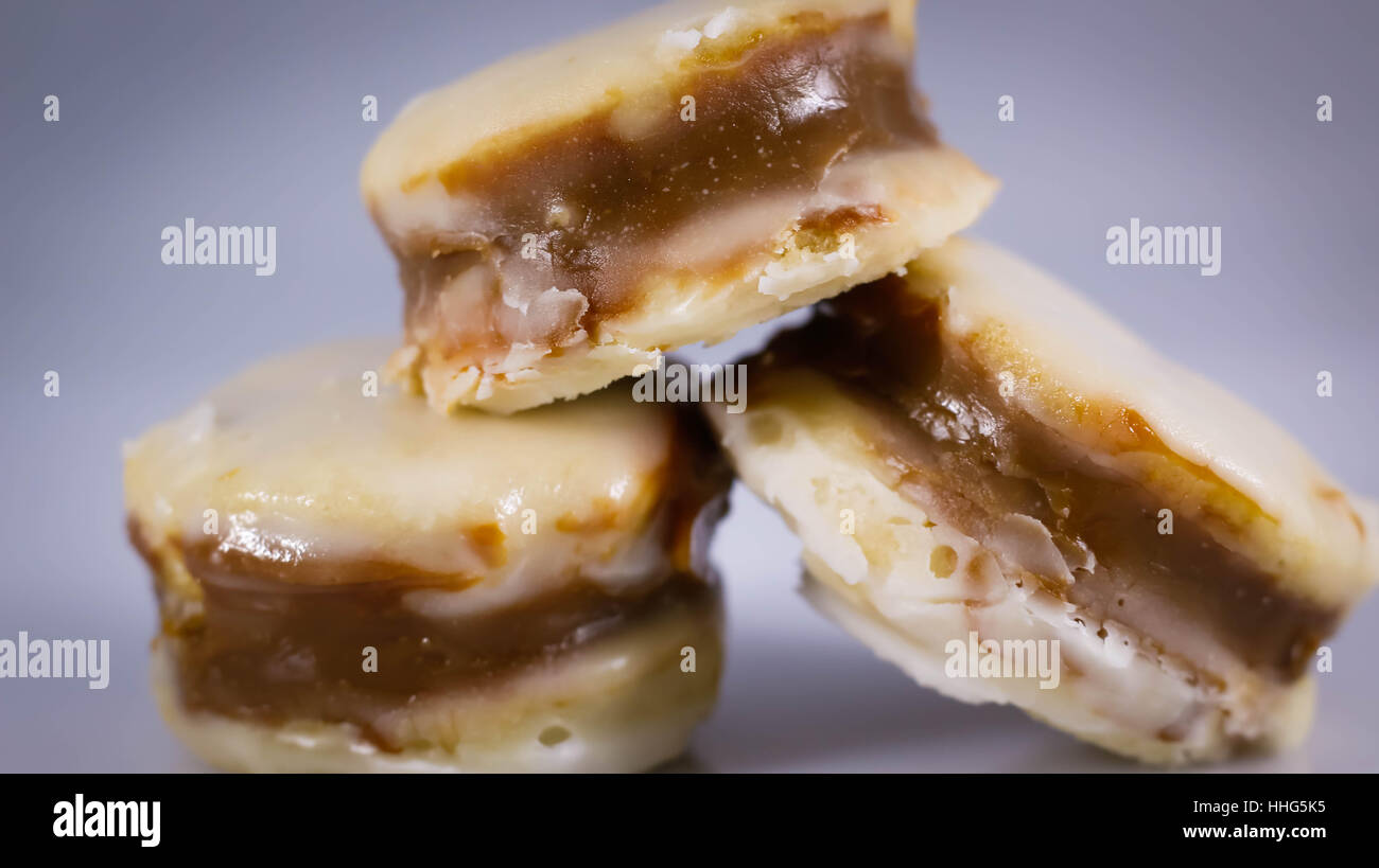 Alfajores de dulce de leche Foto Stock