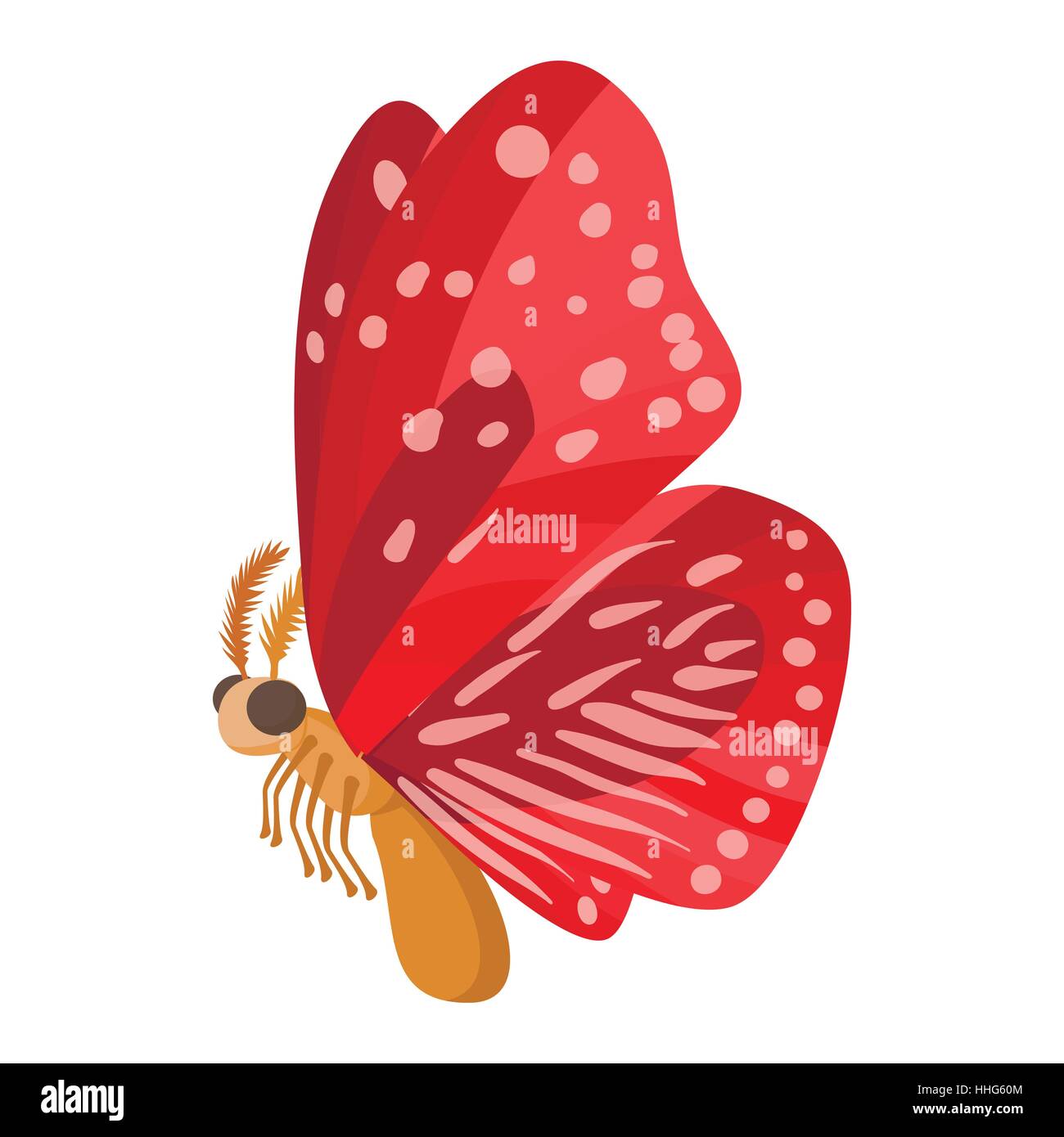 Red Butterfly icona, stile cartoon Illustrazione Vettoriale