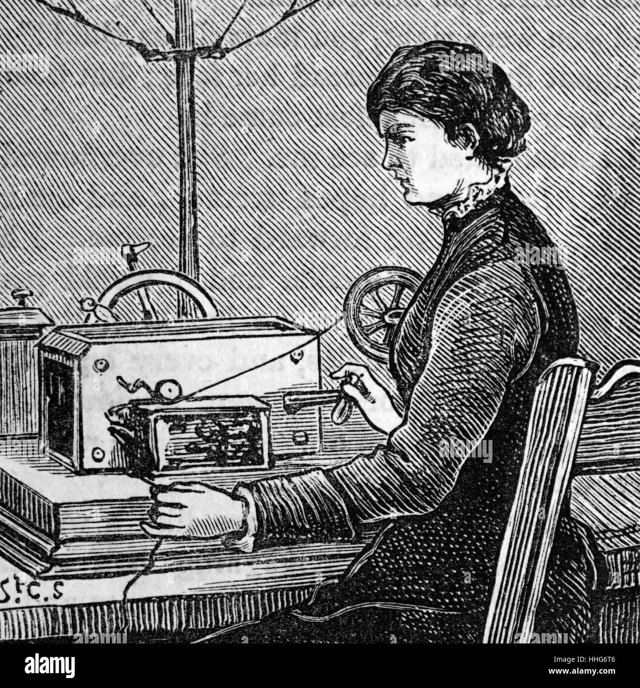 Invio di un alta velocità messaggio sul Wheatstone telegrafo automatico; Ufficio Generale delle Poste; St Martin's-le-Grand; Londra. 1879. Foto Stock