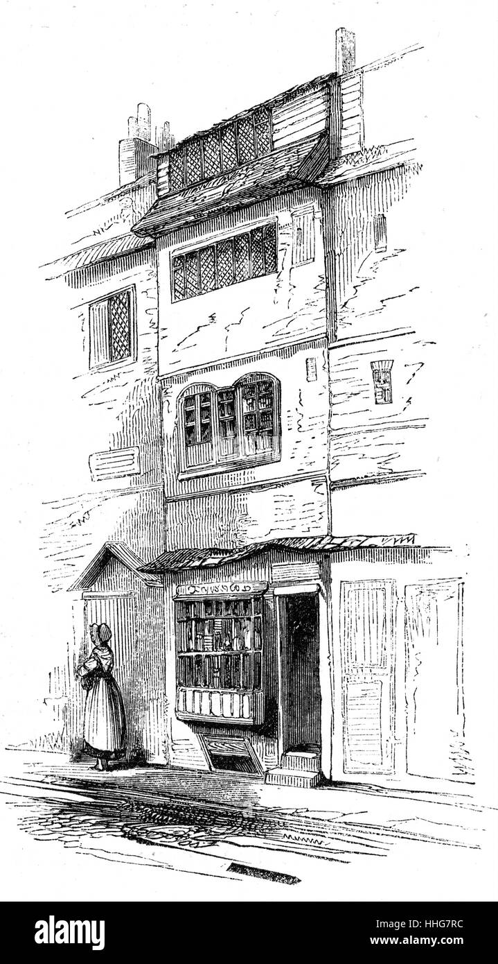 Casa in stand Street, Spitalfields London, tessitori di seta lavorata sulla parte superiore pianale dietro finestre allargata che ha offerto più luce naturale Foto Stock