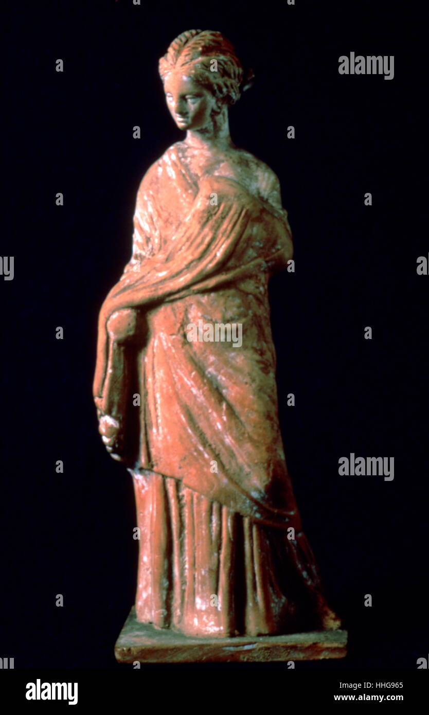Il III secolo A.C. il Greco antico statuetta di una donna. (Museo Nazionale Ungherese). Foto Stock