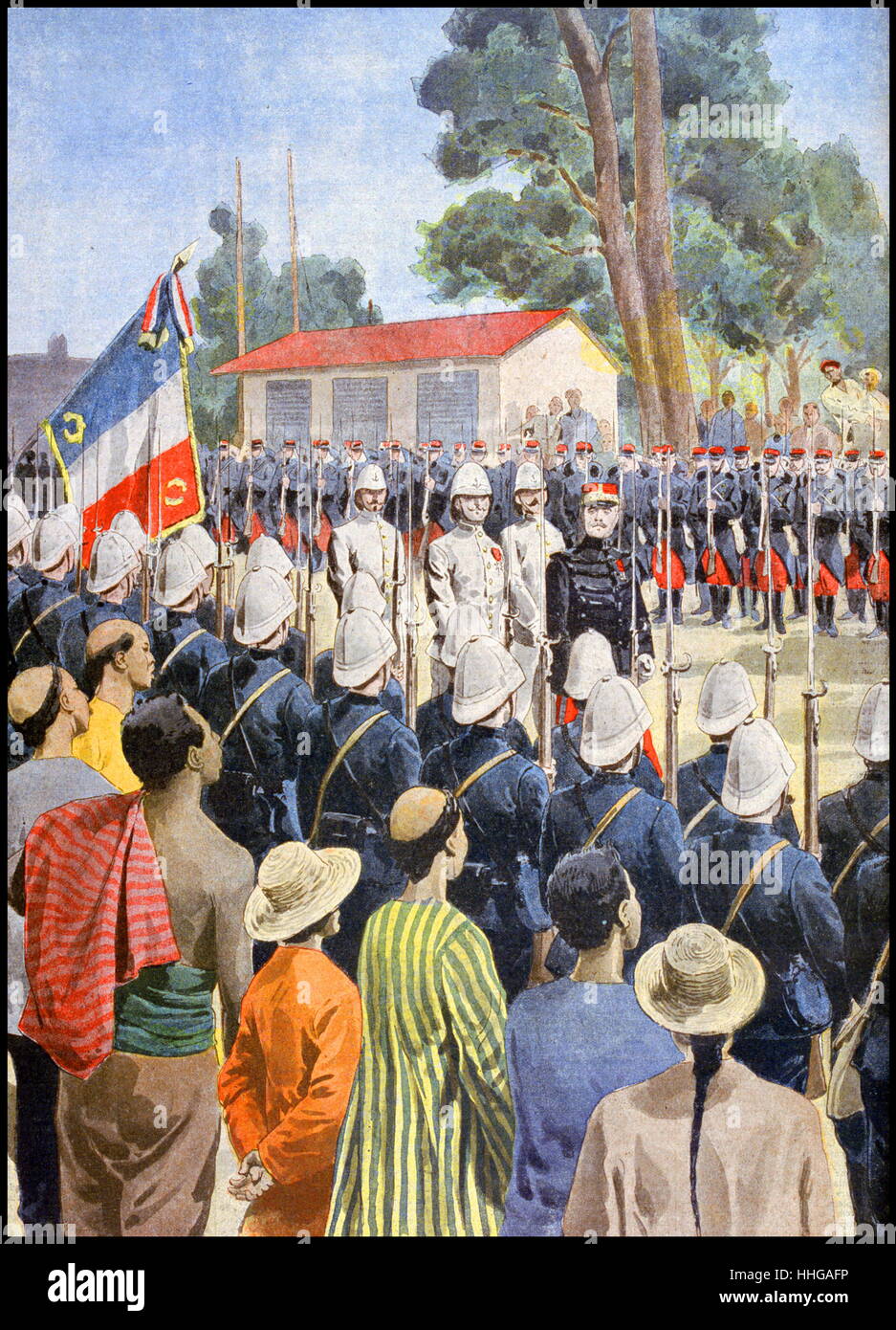 Il Francese Generale Émile Régis Voyron, divenne comandante del francese Expeditionary Corps in Cina nel 1900 durante il Boxer Rebellion Foto Stock