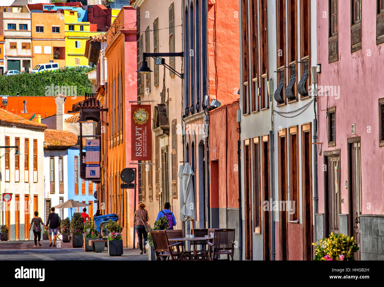 Strada di San Cristóbal de La Laguna, Tenerife Foto Stock