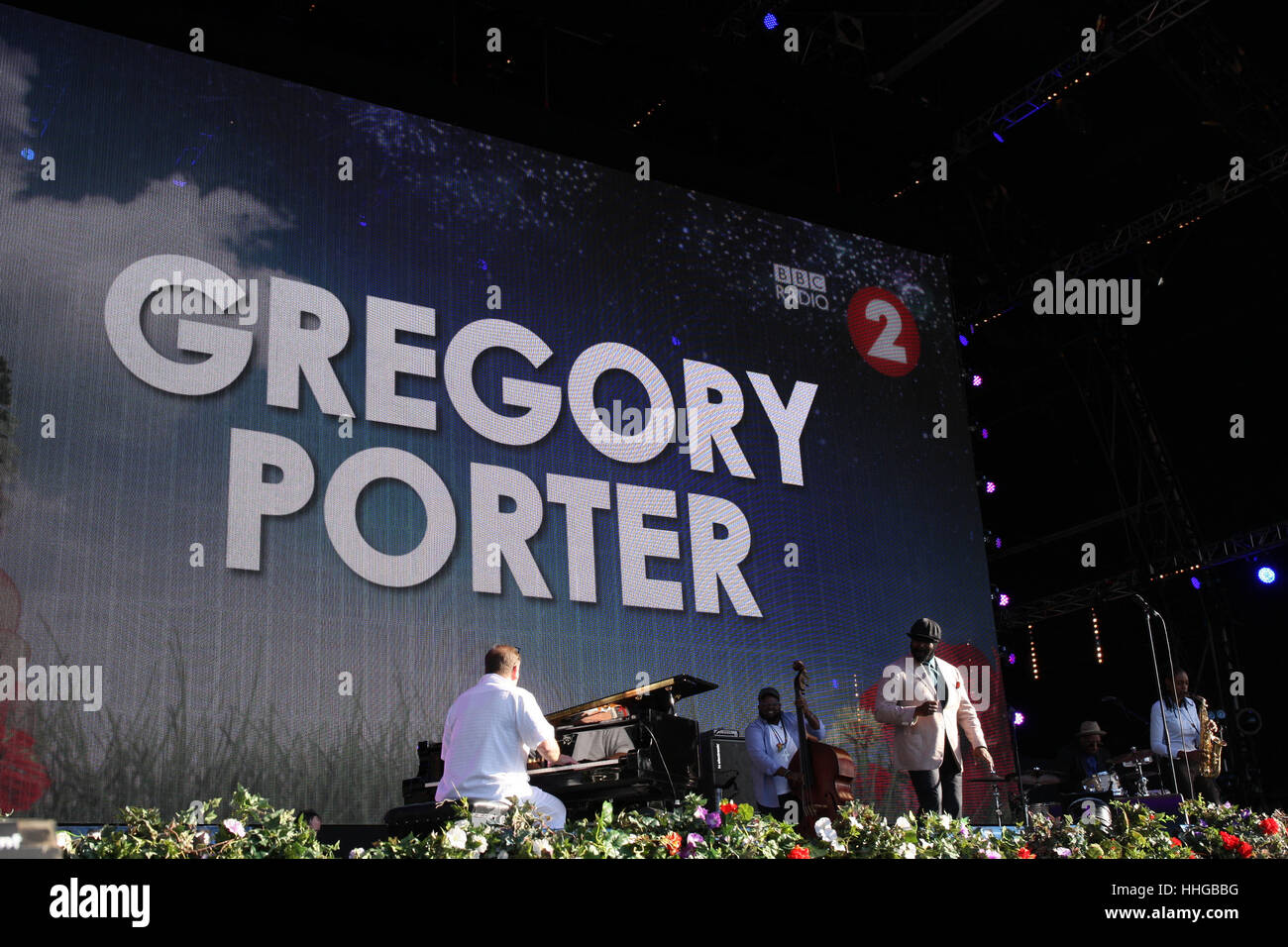 Londra - Sep 11, 2016: Gregory Porter esegue presso la BBC Radio 2 Live in Hyde Park il Sep 11, 2016 a Londra Foto Stock