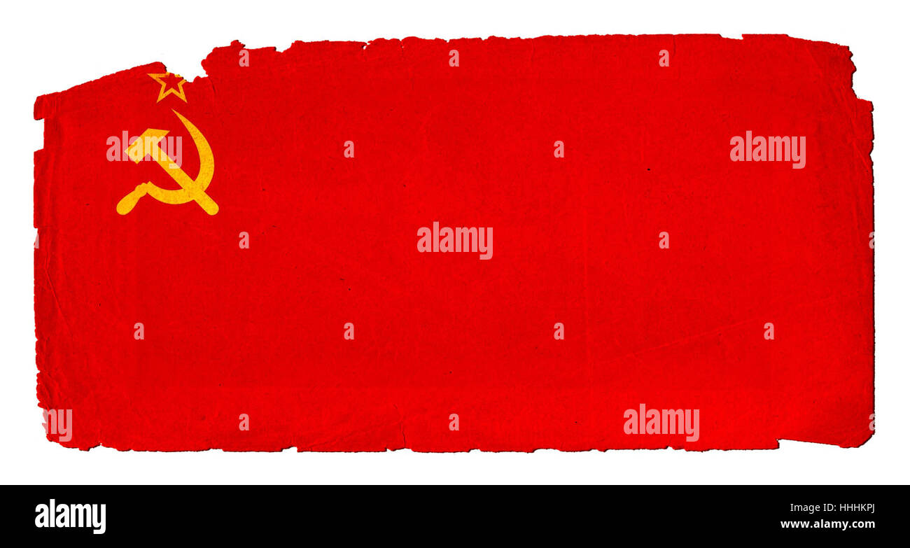 Bandiera, Unione sovietica, strappata, vecchio segno, segnale, opzionale, bandiera, Unione sovietica, Foto Stock