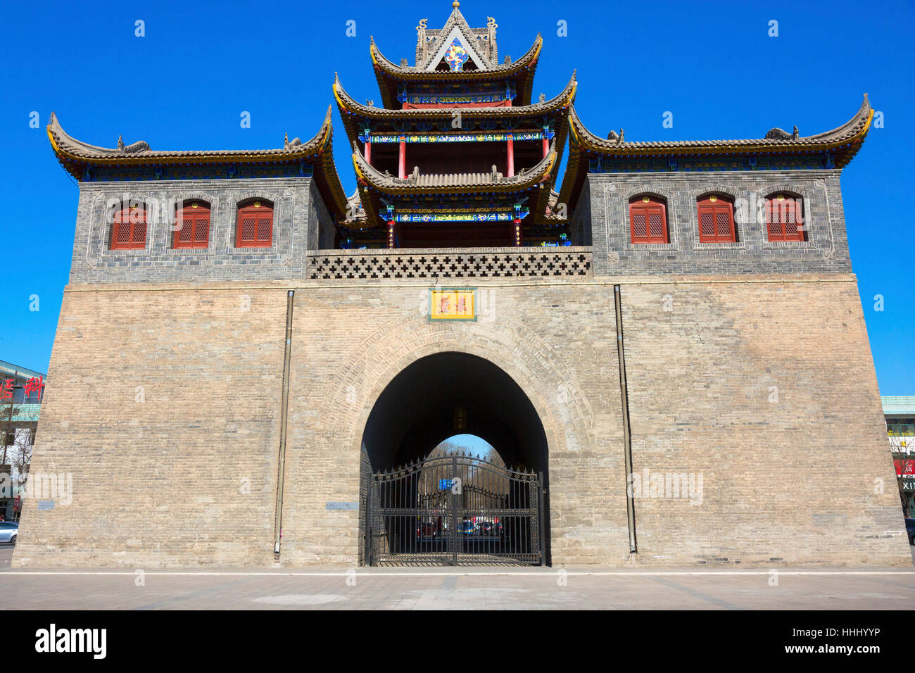 La Torre del Tamburo, Yinchuan, Ningxia, Cina Foto Stock