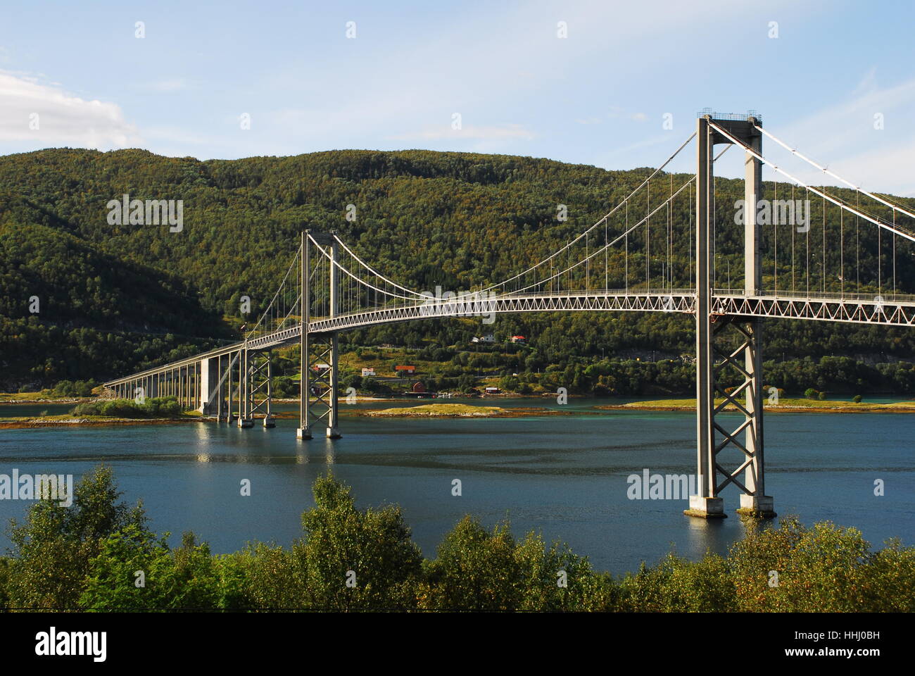 Bridge, Norvegia, Fjord, bridge, rock, Norvegia, costa, fiordo, acqua salata, sul mare Foto Stock