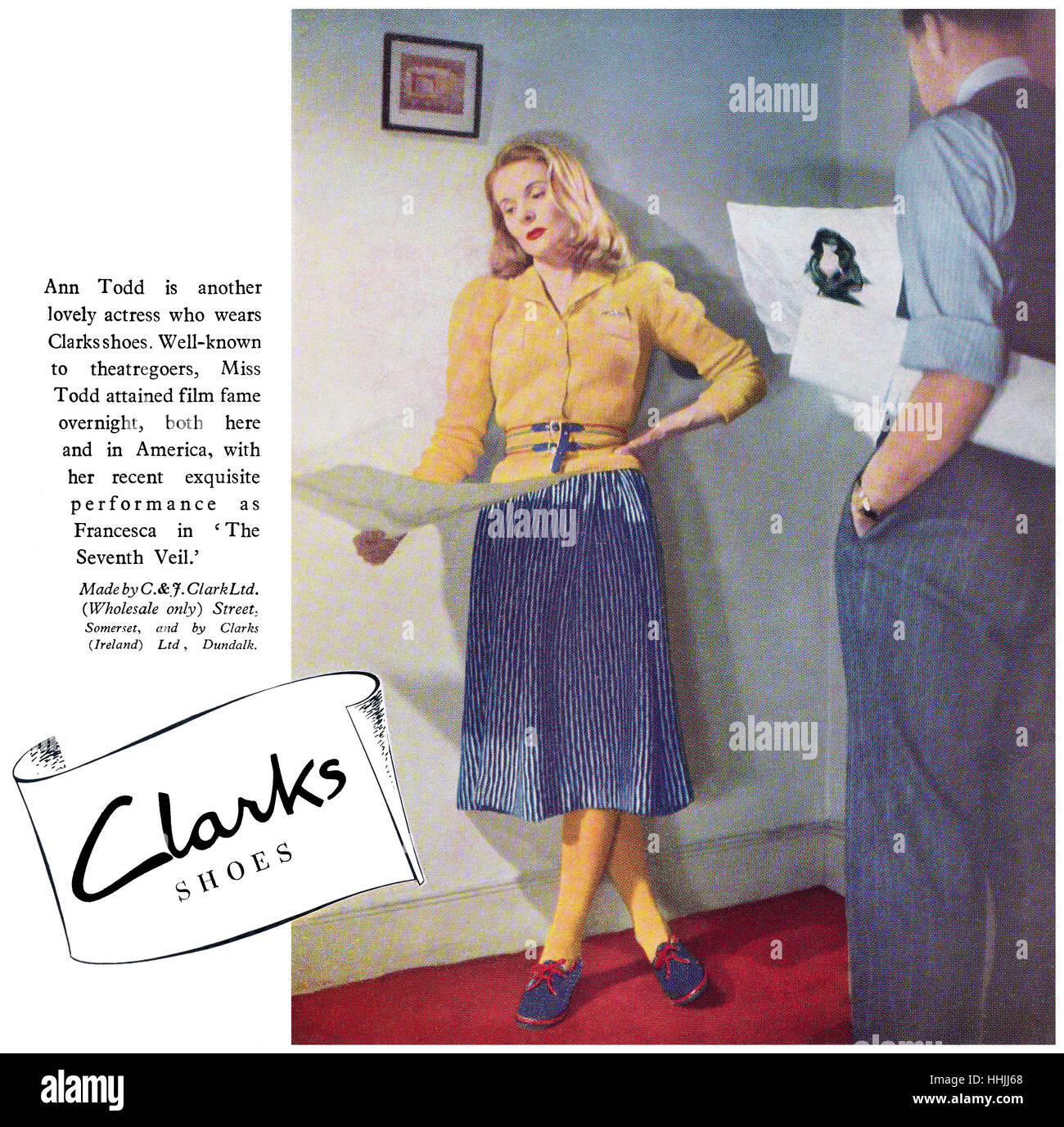 1946 British pubblicità per Clarks scarpe Foto Stock