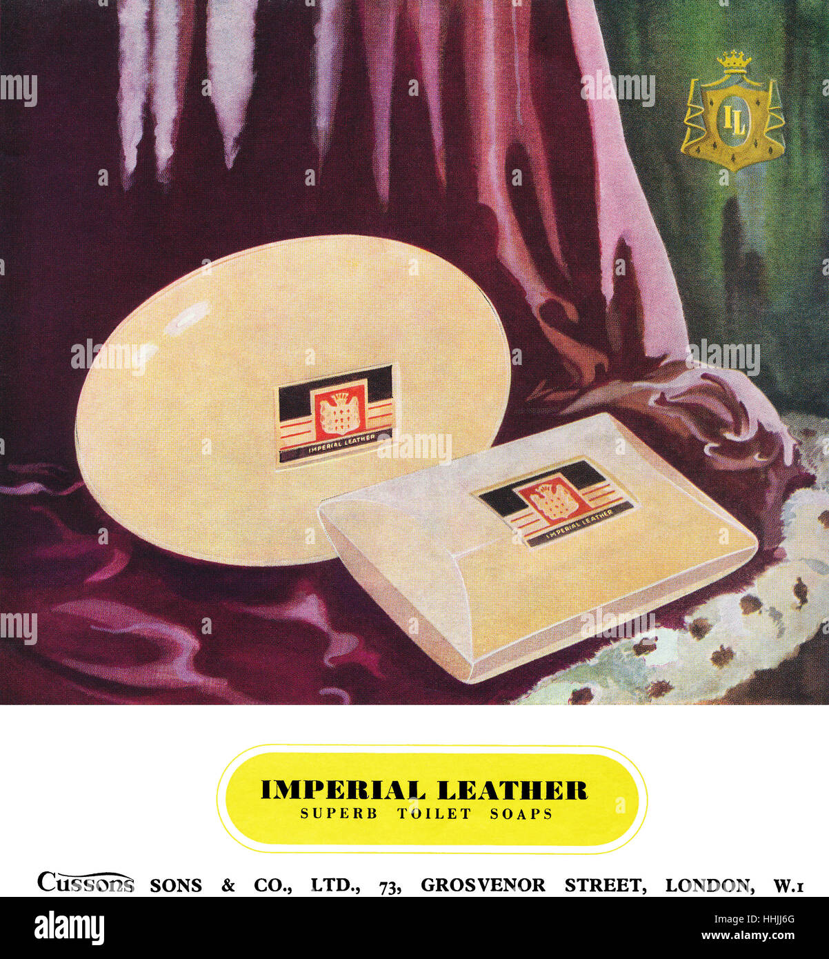 1946 British pubblicità per Imperial sapone di cuoio da Cussons Foto Stock