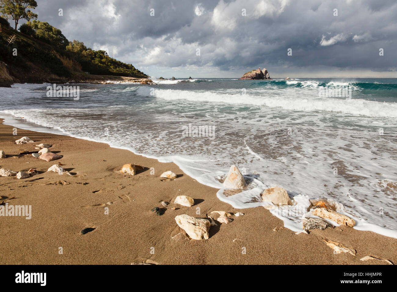 Costa vicino a Bagni di Afrodite in inverno, Cipro Foto Stock