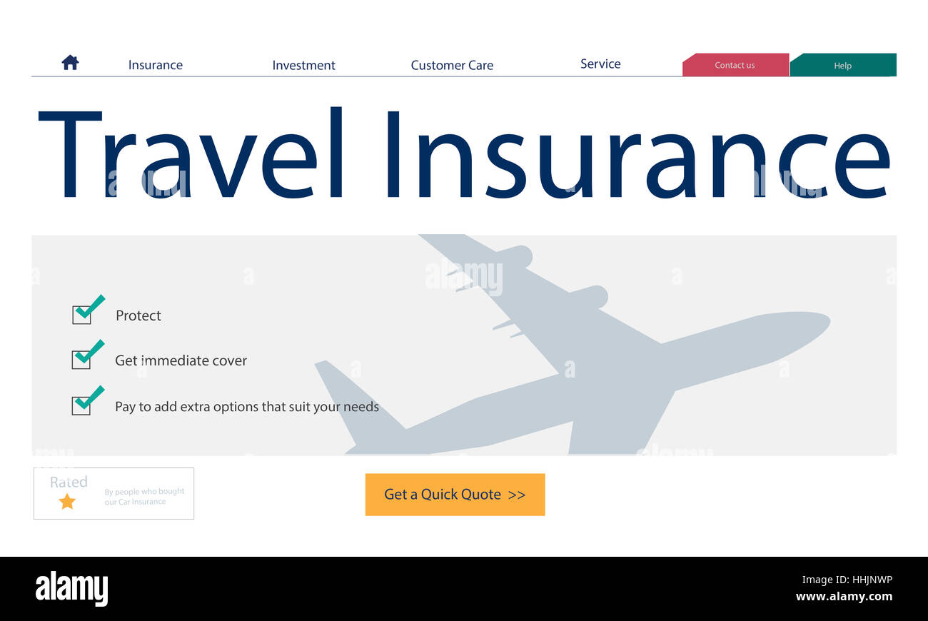 Viaggio Assicurazioni Aviazione concetto del sito Web Foto Stock