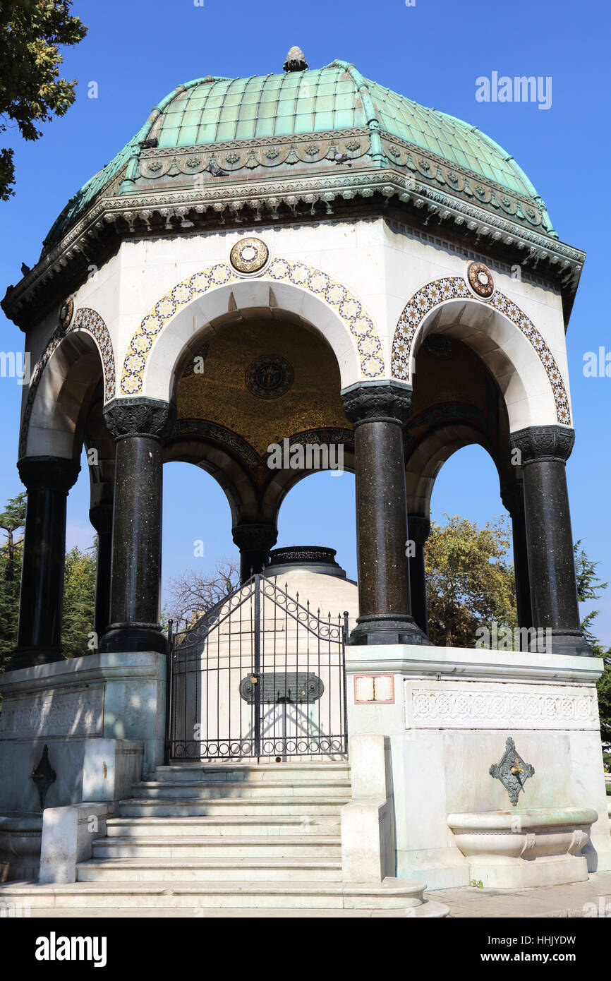Fontana, istanbul, pavilion tedesco, ippodromo, gazebo, a cupola, ricordo, Foto Stock