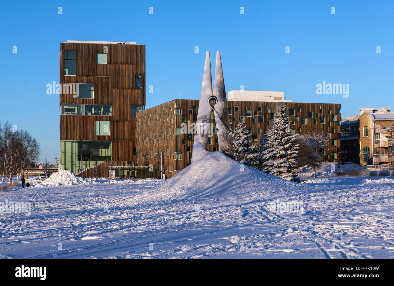 UMEA, SVEZIA IL 16 GENNAIO 2017. Vista di un artwork da Megmet Ali Uysal, pelle 4. Umea Accademia delle Belle Arti. Uso editoriale. Foto Stock