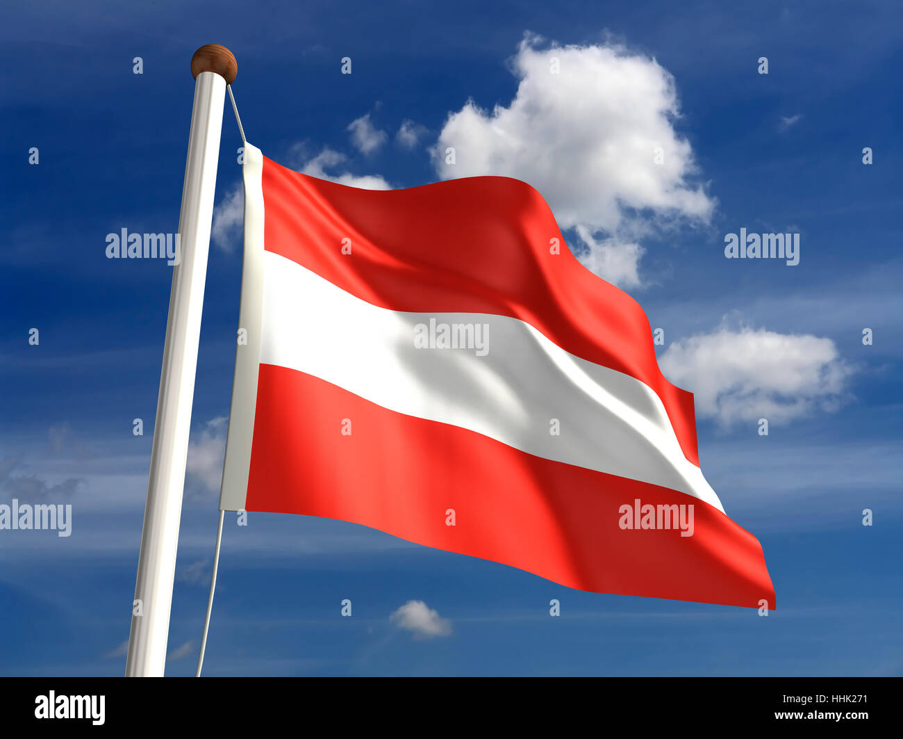 Il cloud, Austria, stream, bandiera, polo, giorno, durante il giorno, nessuno, austriaco, Foto Stock
