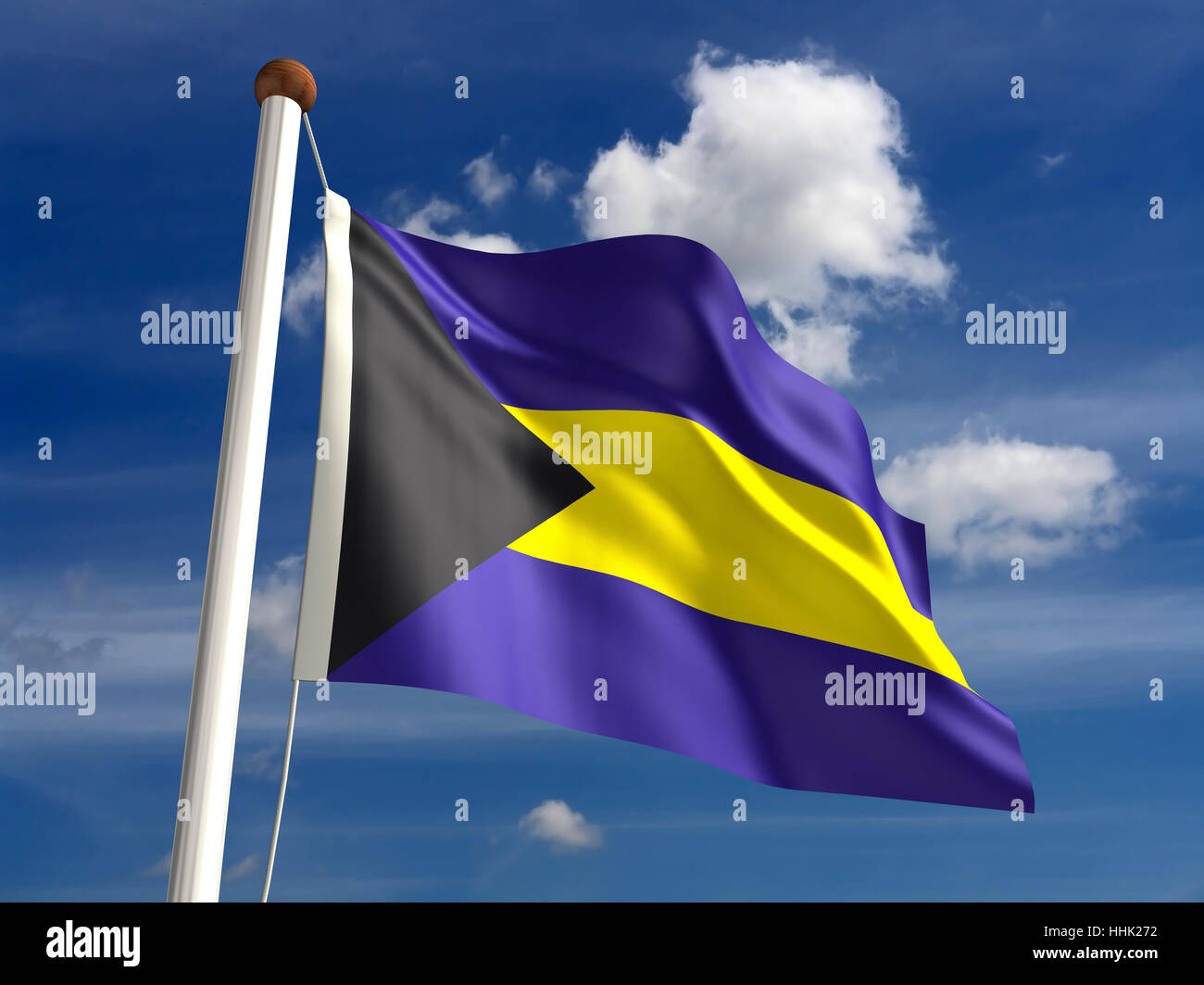 Il cloud, stream, bandiera, polo, giorno, durante il giorno, Bahamas, nessuno, Unity Foto Stock