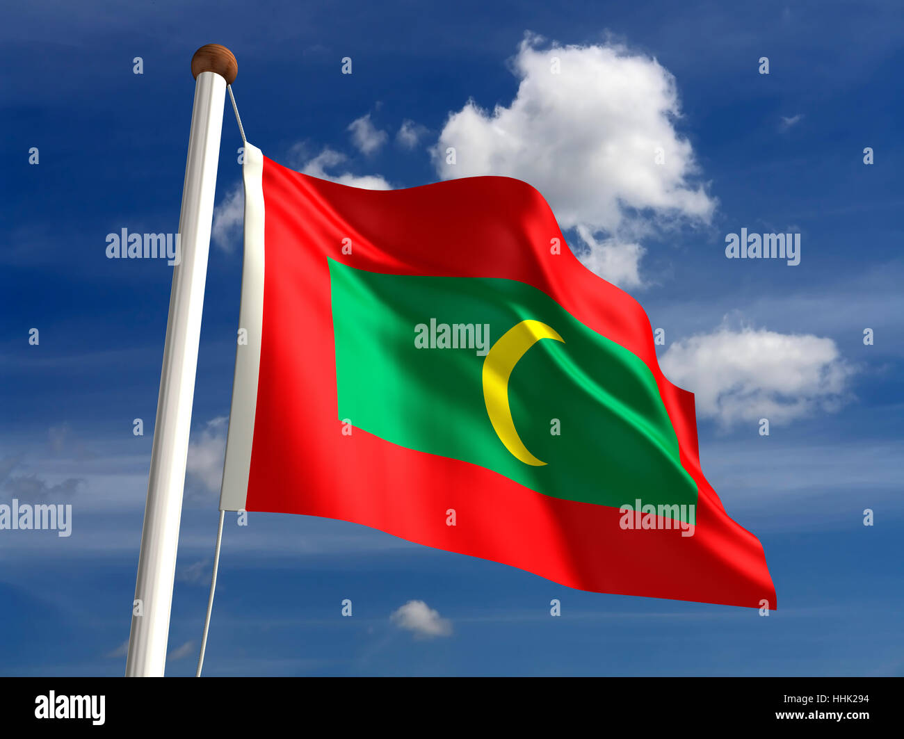 Il cloud, stream, Maldive, bandiera, polo, giorno, durante il giorno, nessuno, unità, Foto Stock