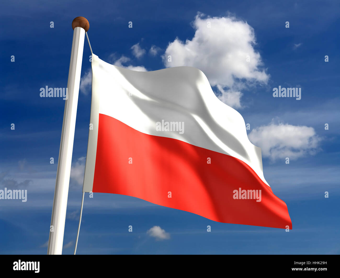Il cloud, europa, bandiera, polo, Polonia, polacco, lucidatura, nessuno, Unity Foto Stock