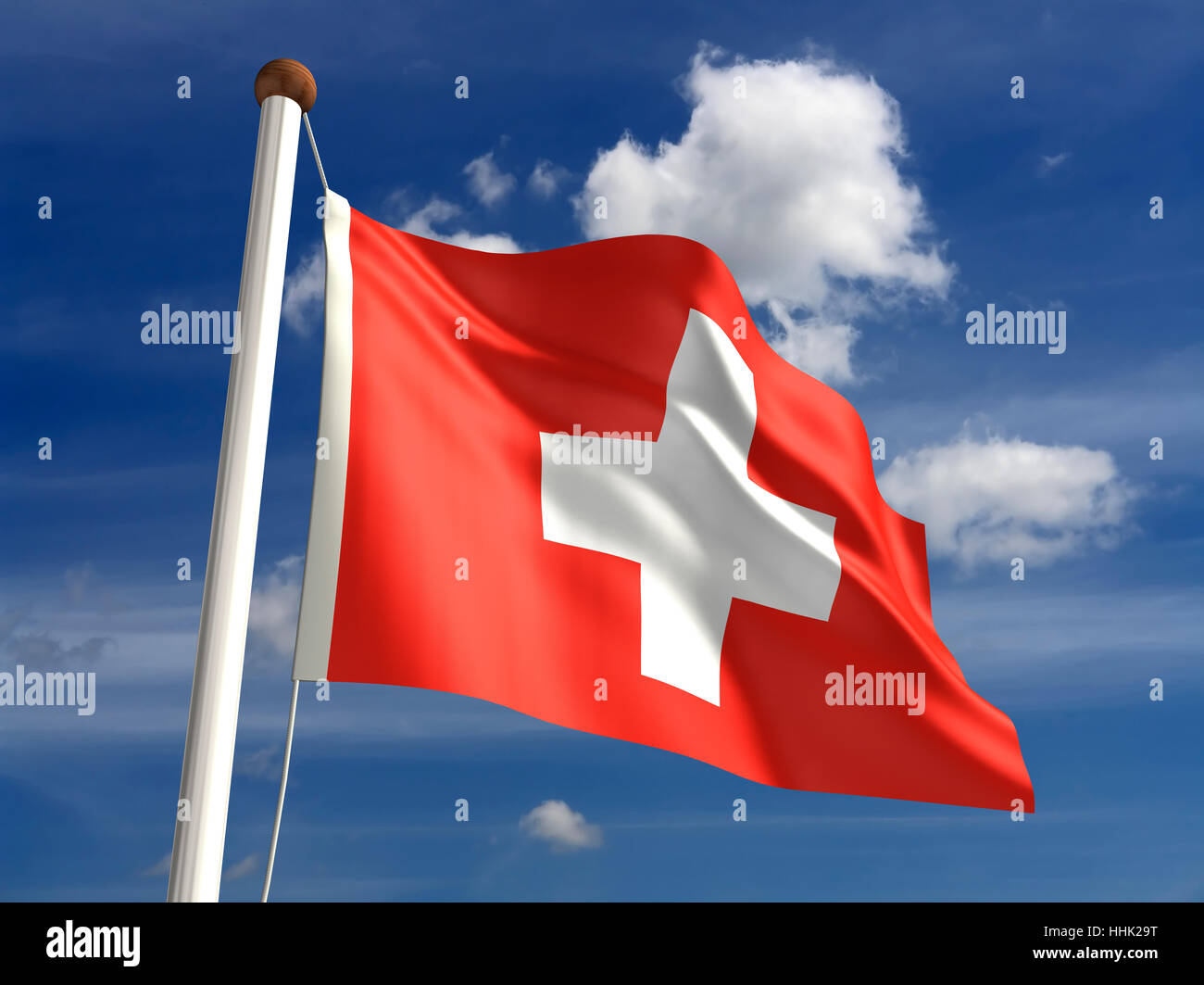 Il cloud, Svizzera, stream, bandiera, polo, giorno, durante il giorno, svizzero, nessuno, Foto Stock