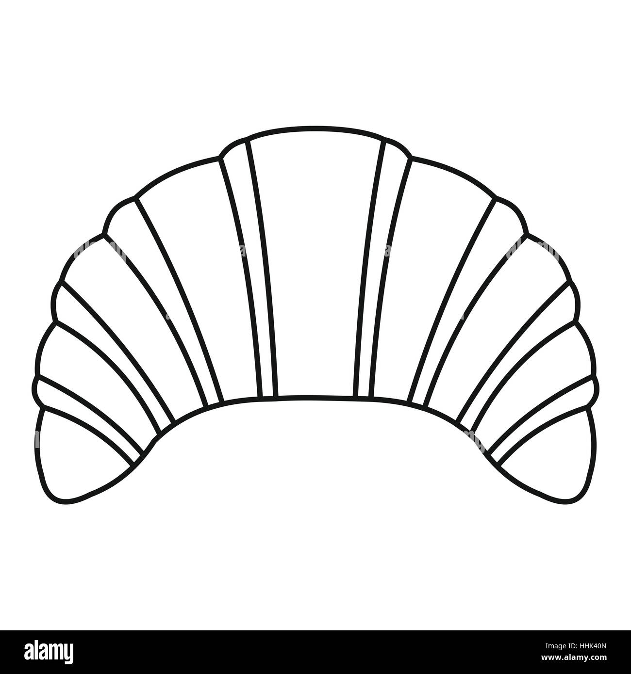 Icona di croissant, stile contorno Illustrazione Vettoriale