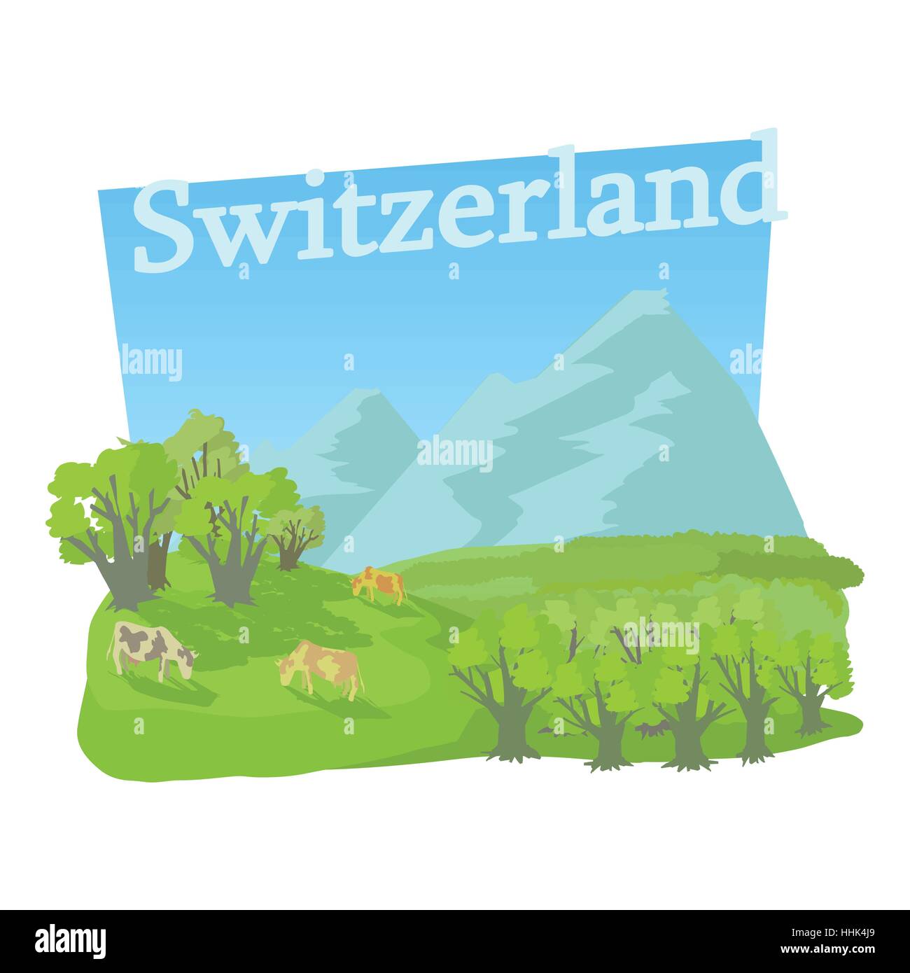 Piccola Svizzera icona, stile cartoon Illustrazione Vettoriale