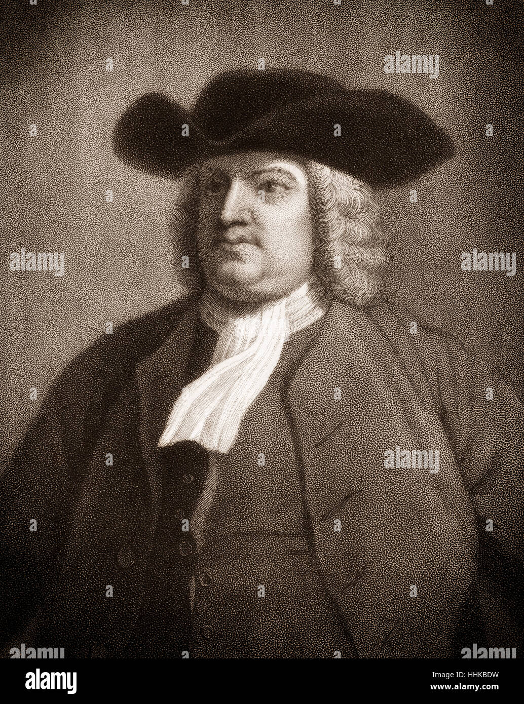 William Penn, 1644 - 1718, fondatore della colonia della Pennsylvania Foto Stock