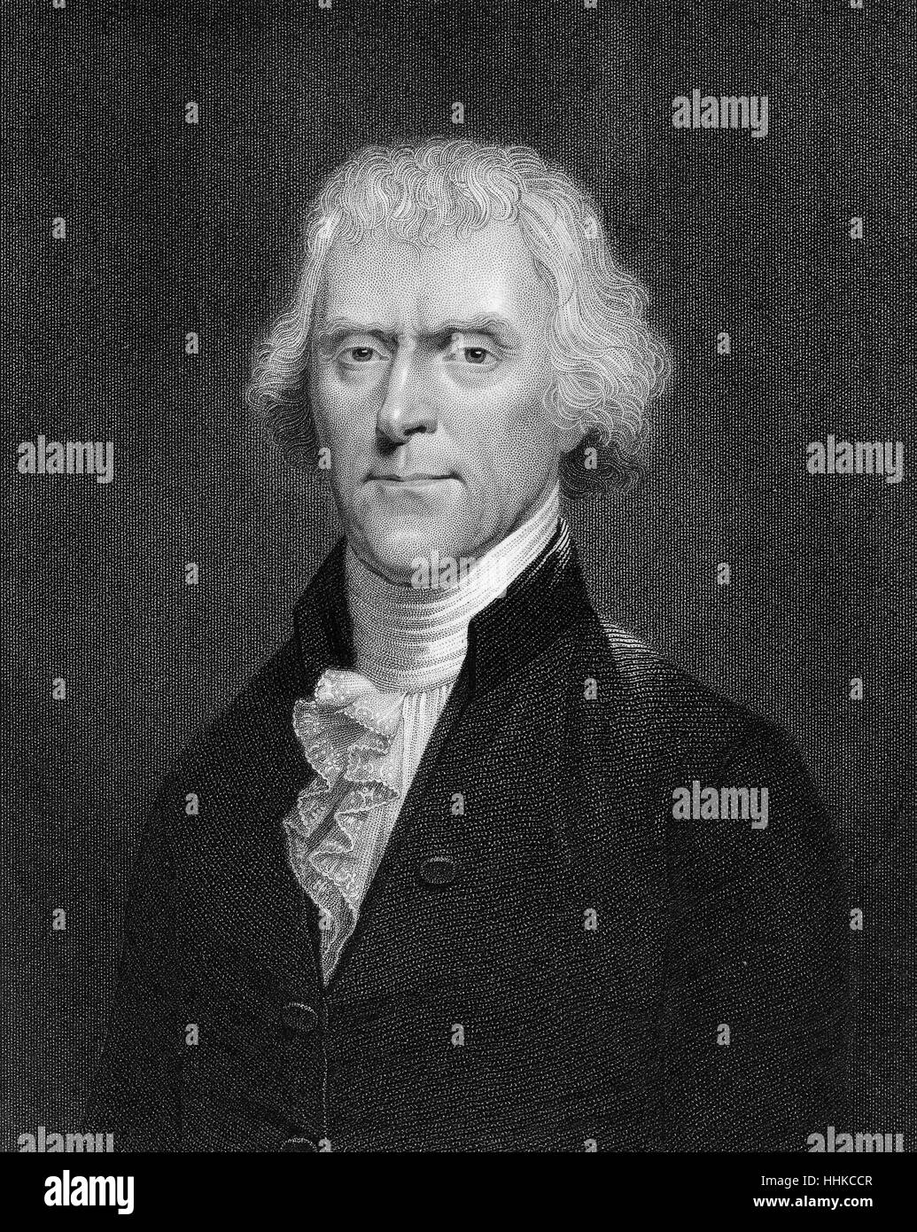 Thomas Jefferson, 1743 - 1826, il terzo presidente degli Stati Uniti Foto Stock
