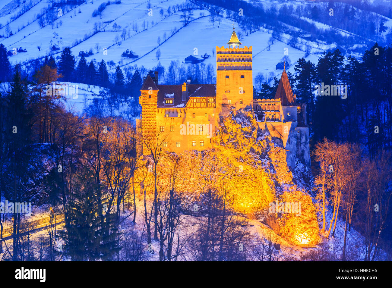 Brasov, in Transilvania. La Romania. Il castello medievale di crusca, noto per la leggenda di Dracula. Foto Stock