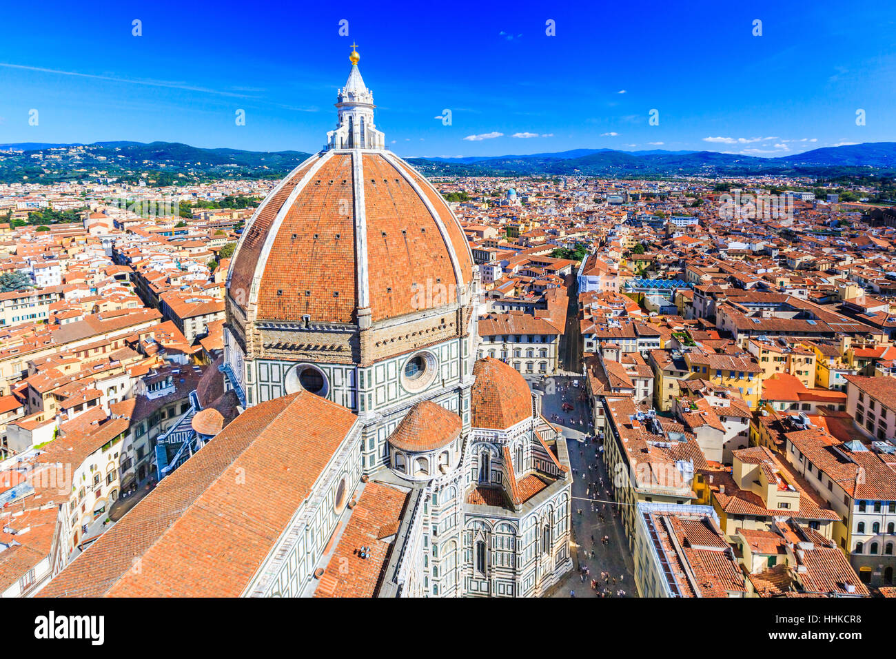 Firenze, Italia. Città Vecchia e la Basilica di Santa Maria del Fiore (Basilica di Santa Maria del Fiore). Foto Stock