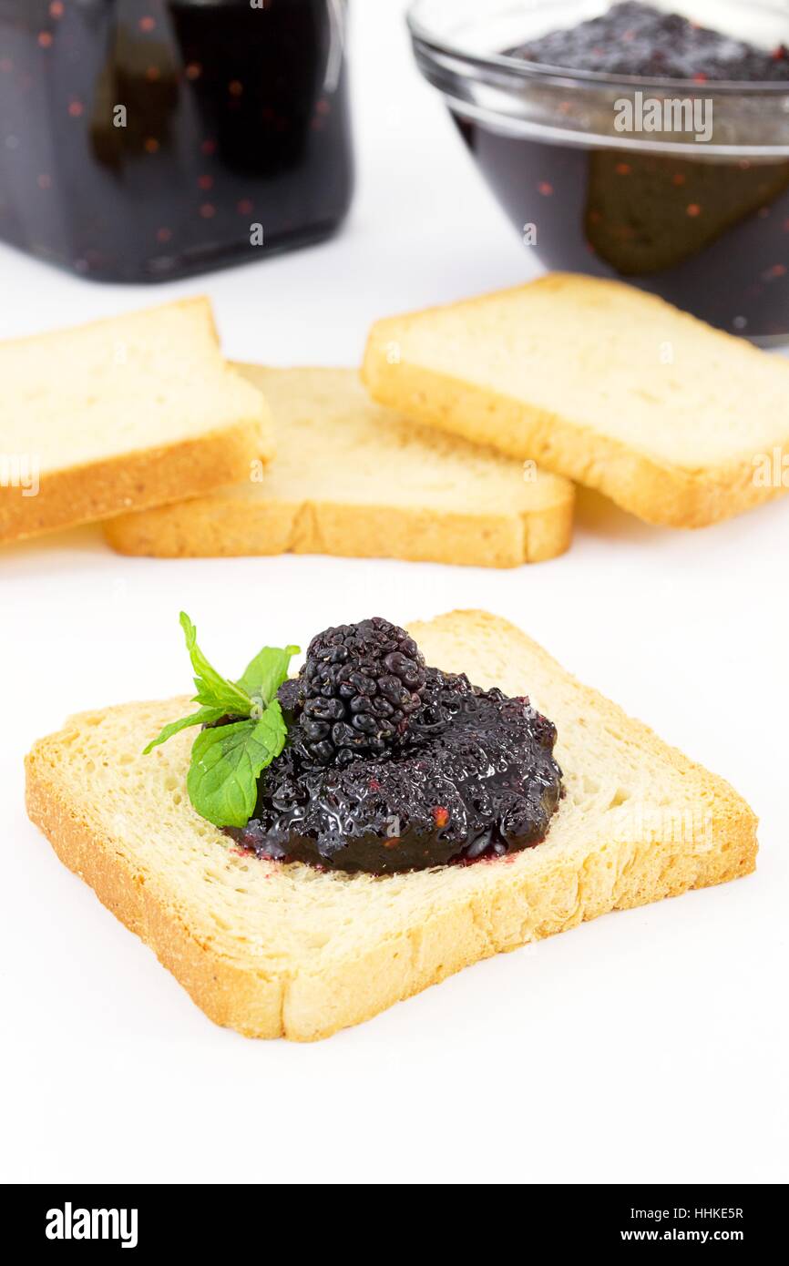 Jam, gelso, cibo, aliment, tè, dolci, caramelle, albero, progenie, frutti, Foto Stock